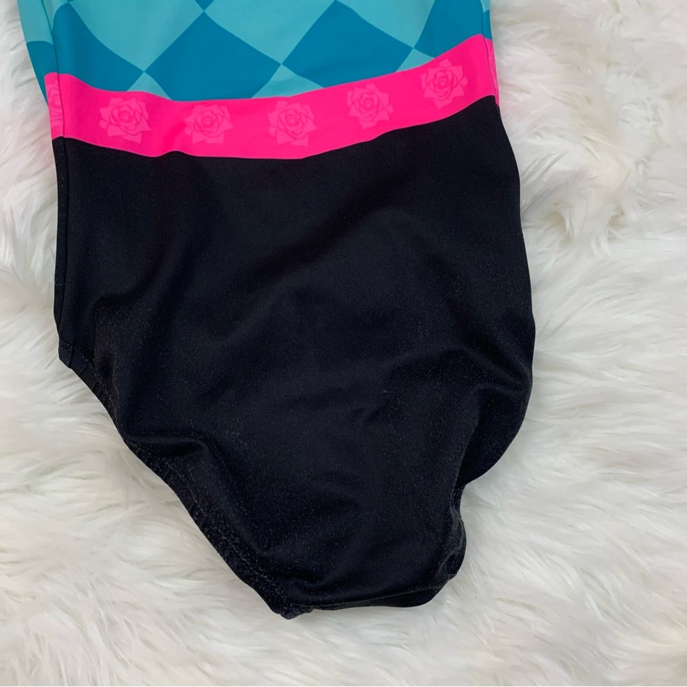 GK Derby Classic Checkered Gymnastics Sleeveless Leotard - Picture 7 of 7